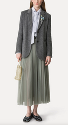 Tulle Skirt With Sunray Pleating-Skirts-Forte Forte-Stone-00-Mercantile Portland