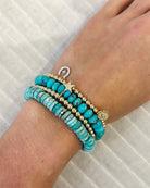 Turquoise and Diamond Beaded Bracelet-Accessories-Sydney Evan-OS-Mercantile Portland