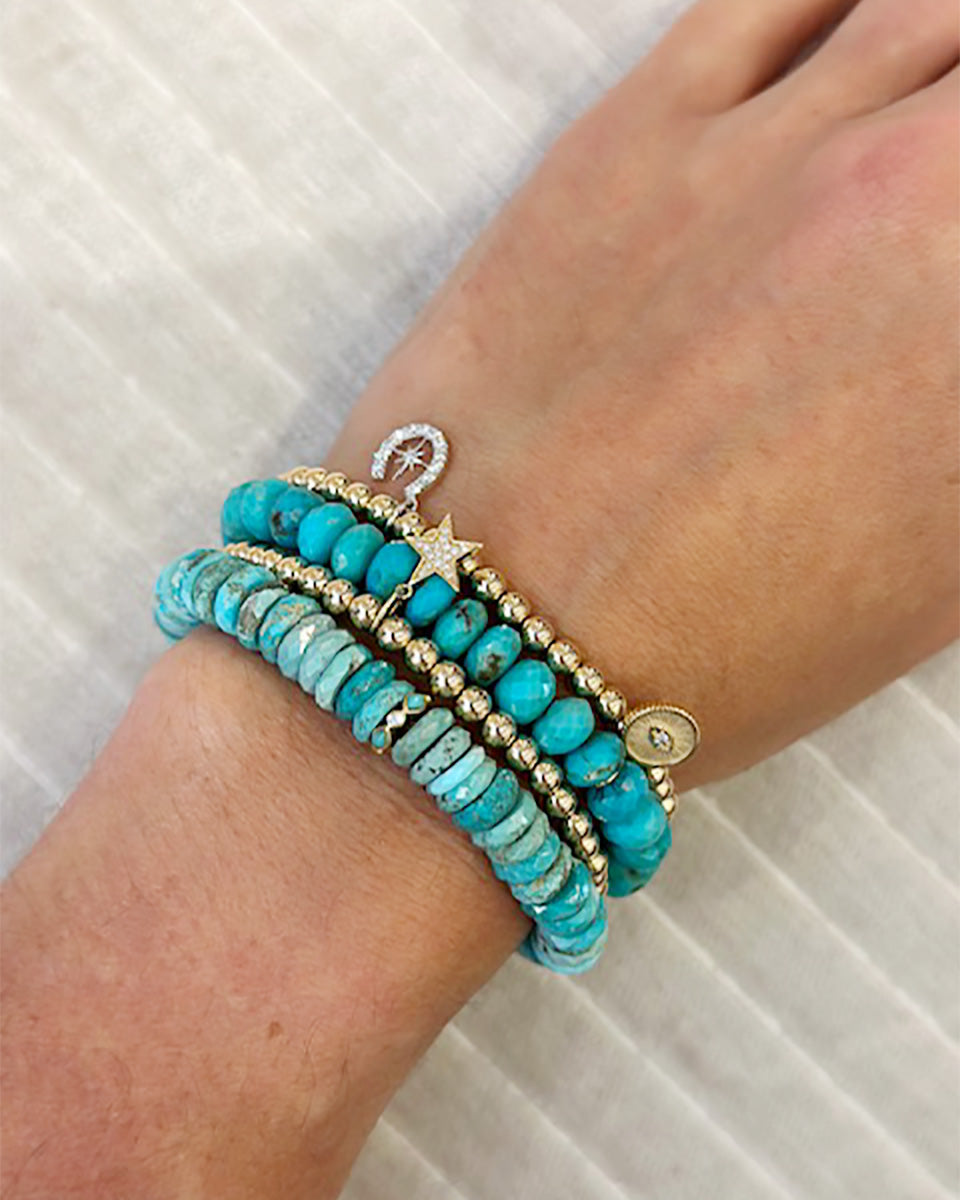 Turquoise and Diamond Beaded Bracelet-Accessories-Sydney Evan-OS-Mercantile Portland
