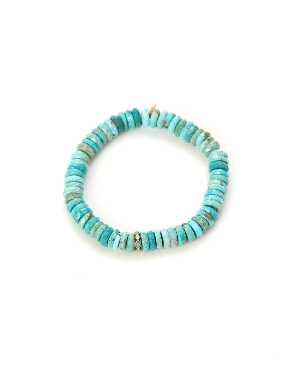 Turquoise and Diamond Beaded Bracelet-Accessories-Sydney Evan-OS-Mercantile Portland
