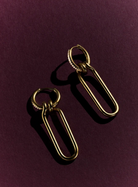 Twist Drop Hoop Earrings-Jewelry-Otiumberg-Yellow Gold-OS-Mercantile Portland