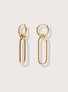 Twist Drop Hoop Earrings-Jewelry-Otiumberg-Yellow Gold-OS-Mercantile Portland