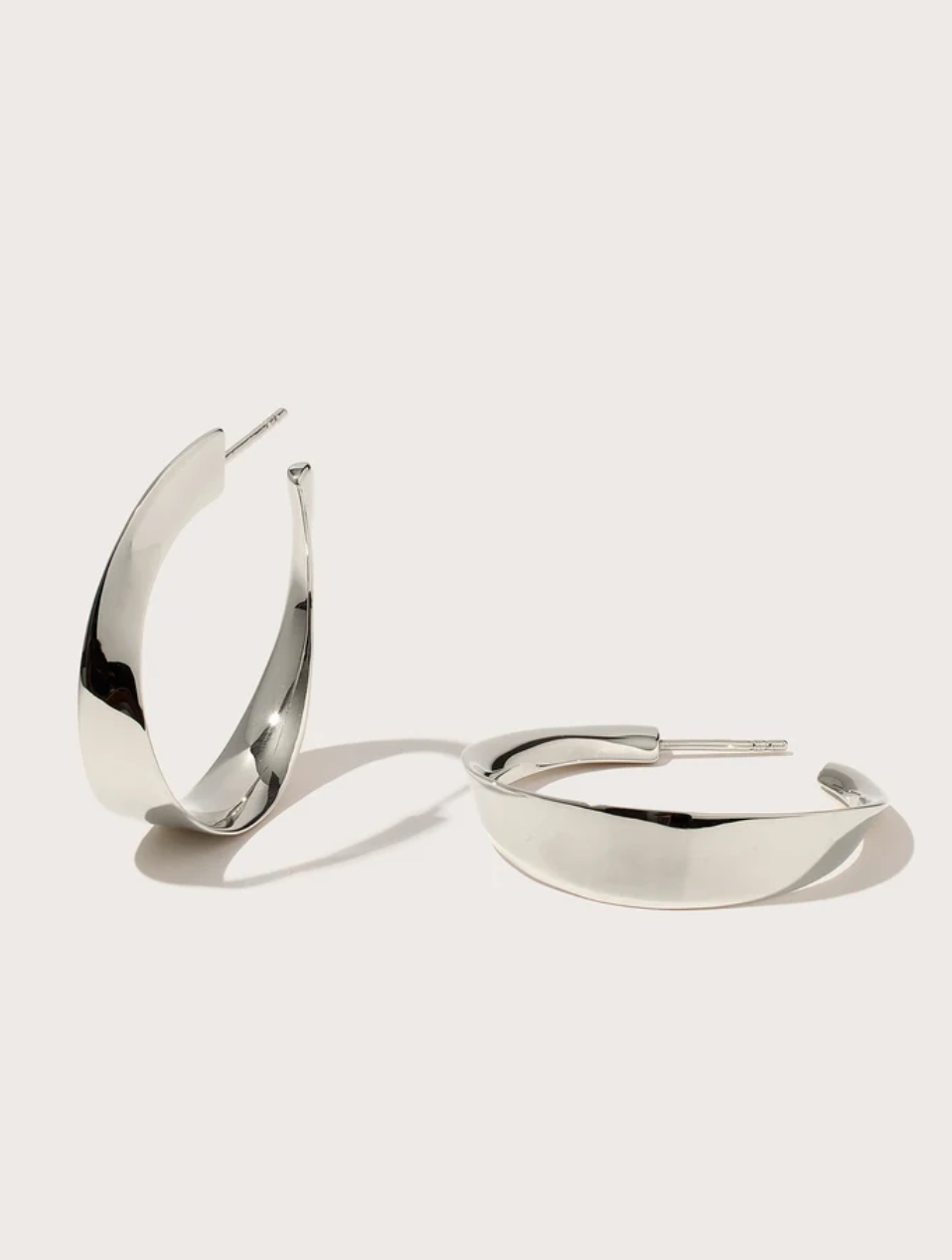 Twist Wave Hoops in Silver Plate-Jewelry-Otiumberg-Silver-OS-Mercantile Portland