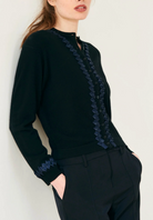 Twisted Ribbon Cardigan-Clothing-Jumper 1234-Black-1-Mercantile Portland