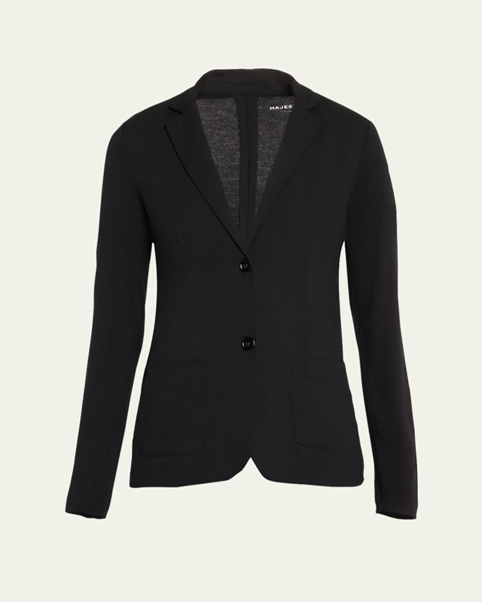 Two Button Blazer-Jackets-Majestic Filatures-Black-1-Mercantile Portland