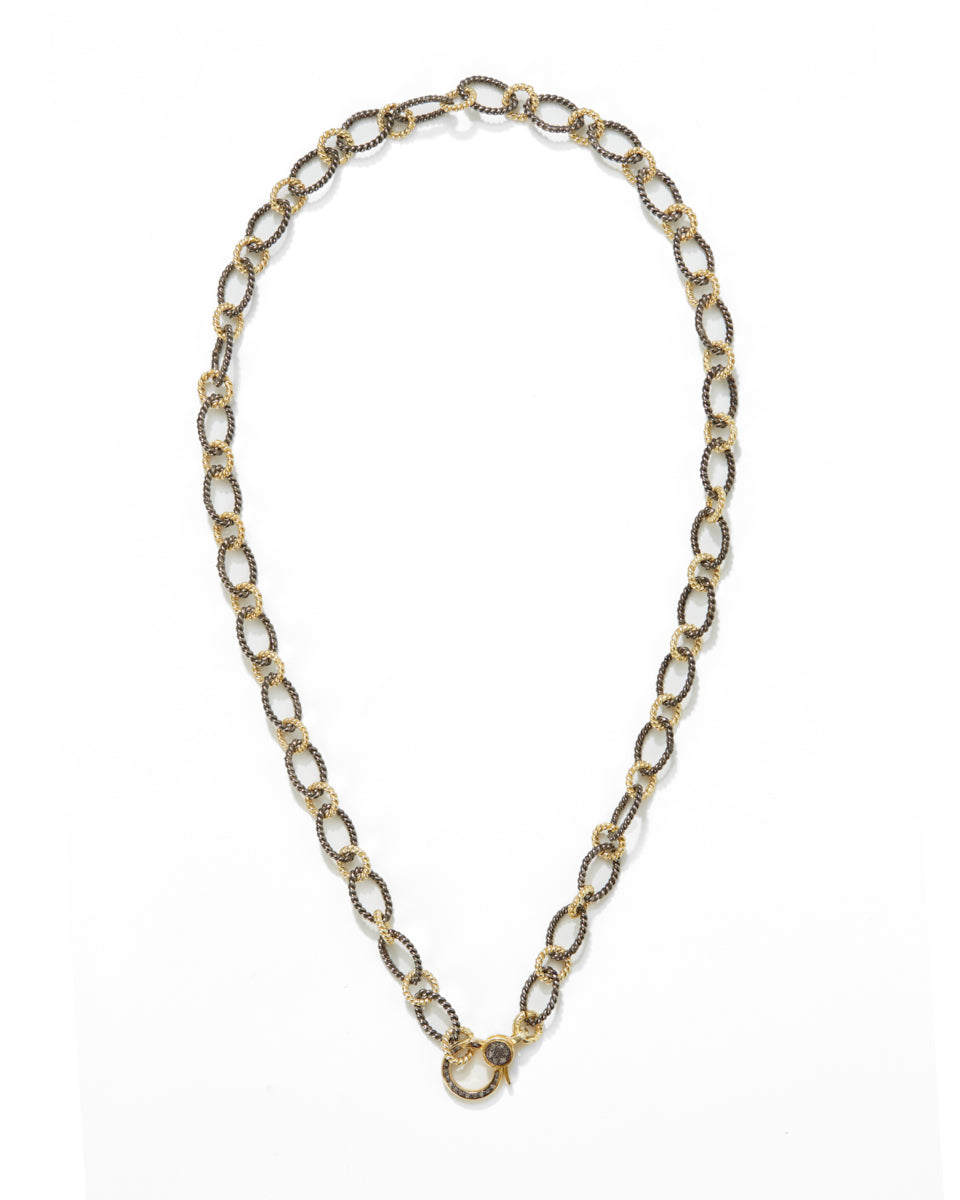 Two-Tone Circle Chain Necklace-Jewelry-Paula Rosen-OS-Mercantile Portland