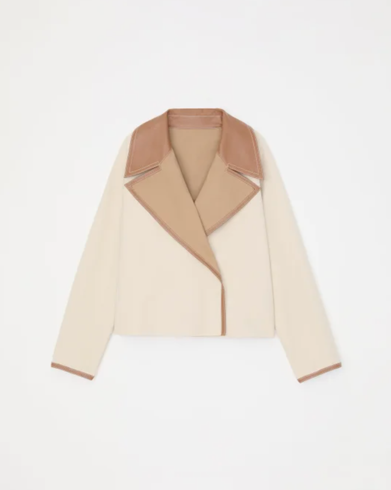 Two Tone Reversible Lapel Jacket-Clothing-Lafayette 148-Birch/Raffia-XS-Mercantile Portland