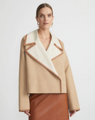Two Tone Reversible Lapel Jacket-Clothing-Lafayette 148-Birch/Raffia-XS-Mercantile Portland