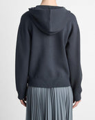 Two-Way Zip-Up Hoodie-Sweaters-Vince-Graphite-XXS-Mercantile Portland