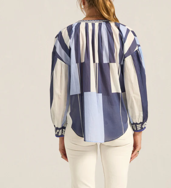 Tyro Blouse-Tops-Ilio Nema-Blue-XS-Mercantile Portland