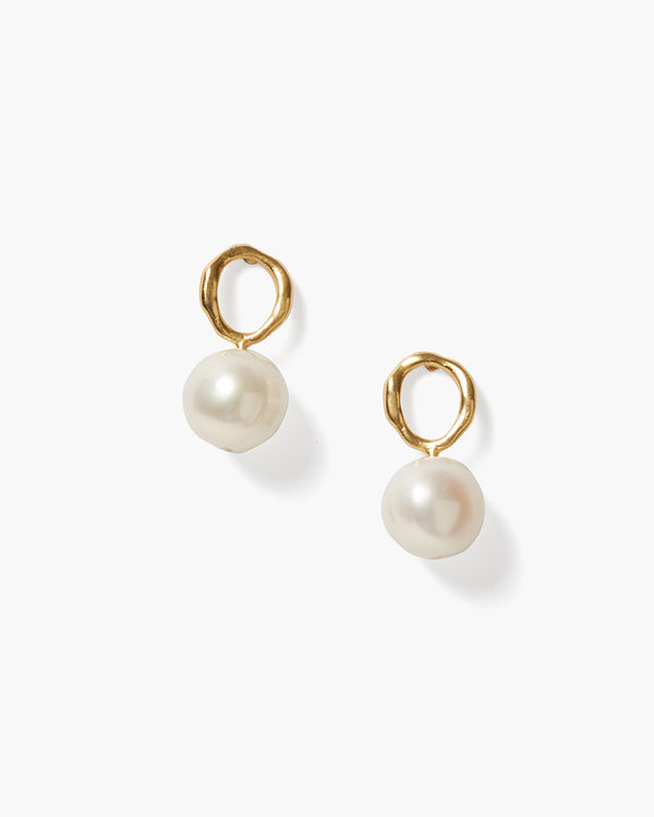 White Pearl Globe Stud Earrings-Chan Luu-Mercantile Portland