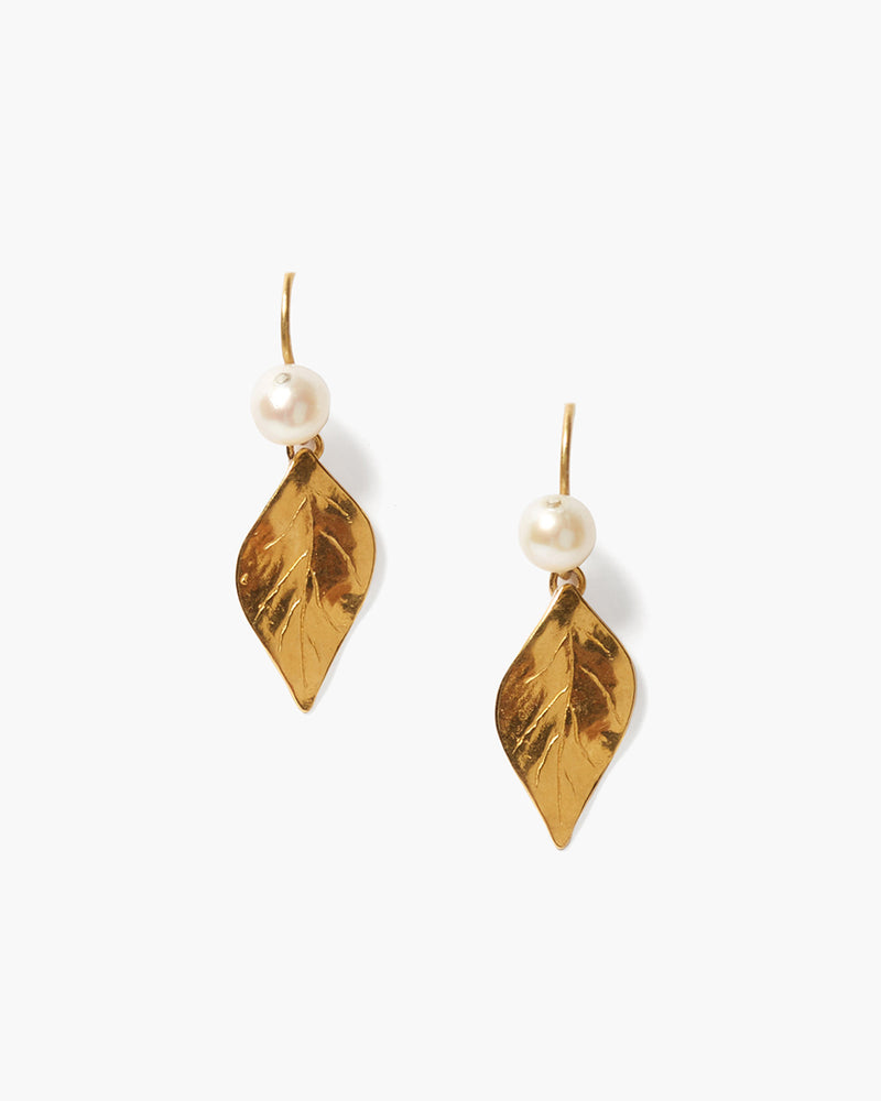 Falling Leaf Drop Earrings White Pearl-Chan Luu-Mercantile Portland