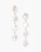 Four Tiered White Keshi Pearl Earrings-Chan Luu-Mercantile Portland