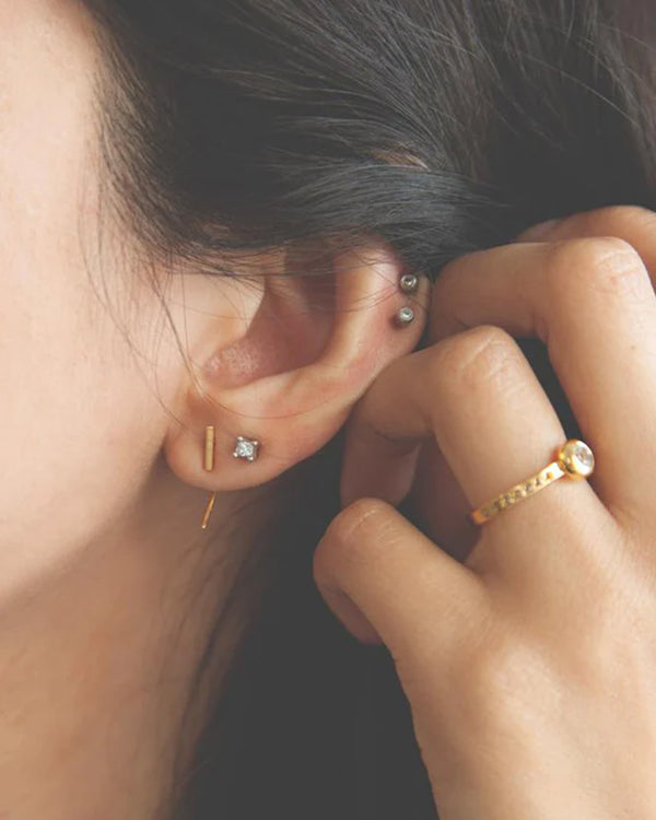 Gold Bar and Hook Earrings-Chan Luu-Mercantile Portland