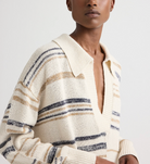 V-Neck Long Sleeve Polo-Tops-TWP-Ivory-XS-Mercantile Portland