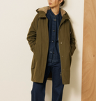 Vader Coat in Cotton Gabardine-Outerwear-HARTFORD-Army-1-Mercantile Portland