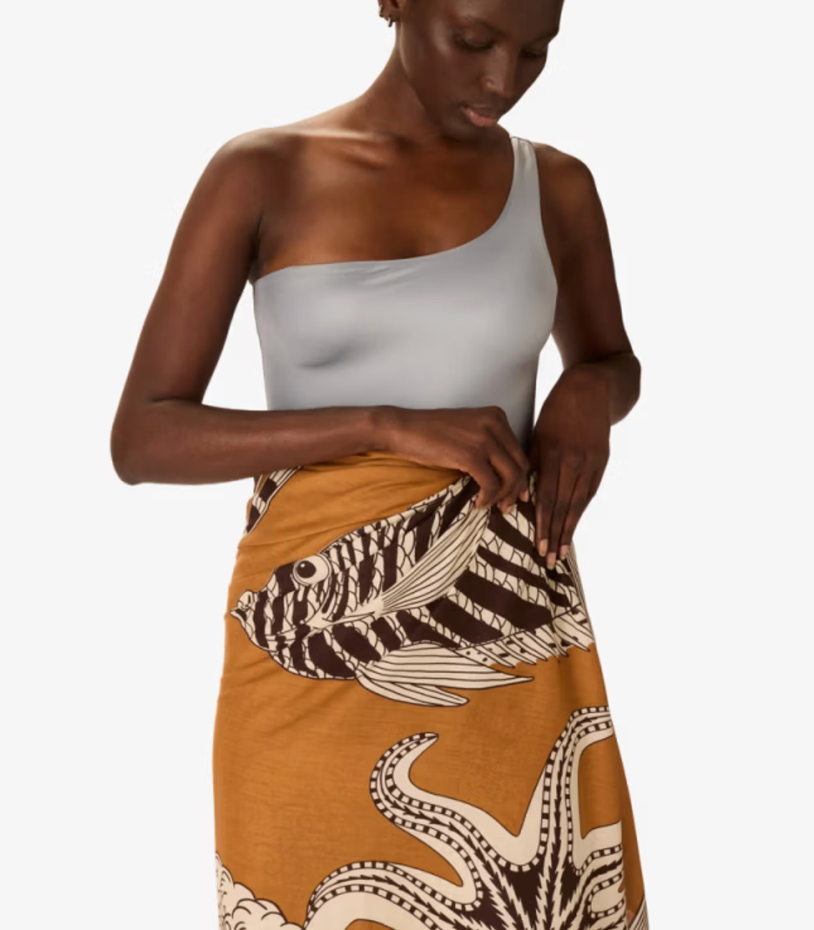 Vague Scarf in Golden Brown-Scarves and Wraps-Inoui Editions-Golden Brown-OS-Mercantile Portland