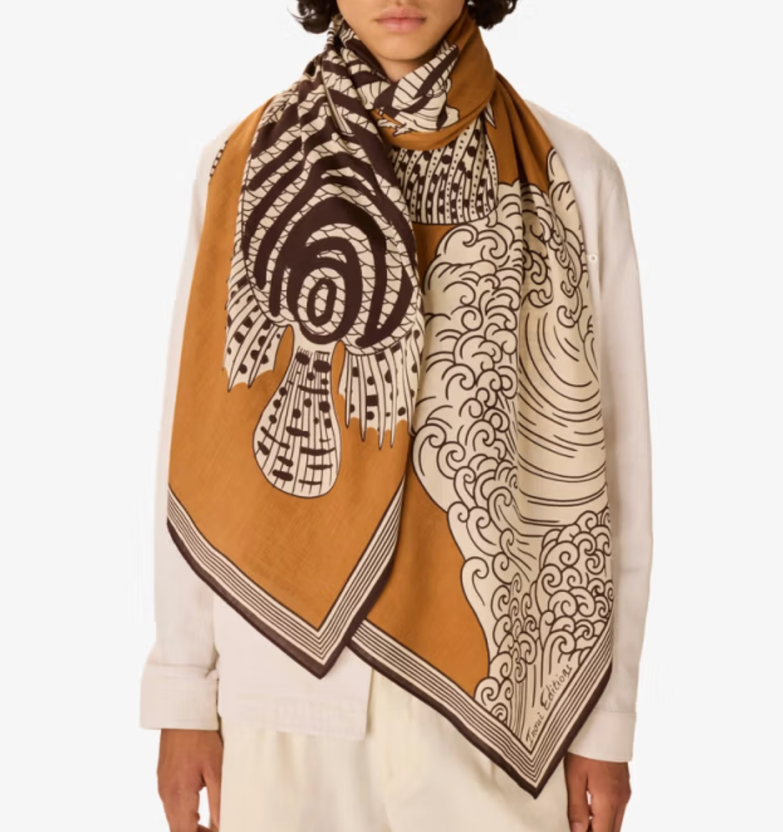 Vague Scarf in Golden Brown-Scarves and Wraps-Inoui Editions-Golden Brown-OS-Mercantile Portland