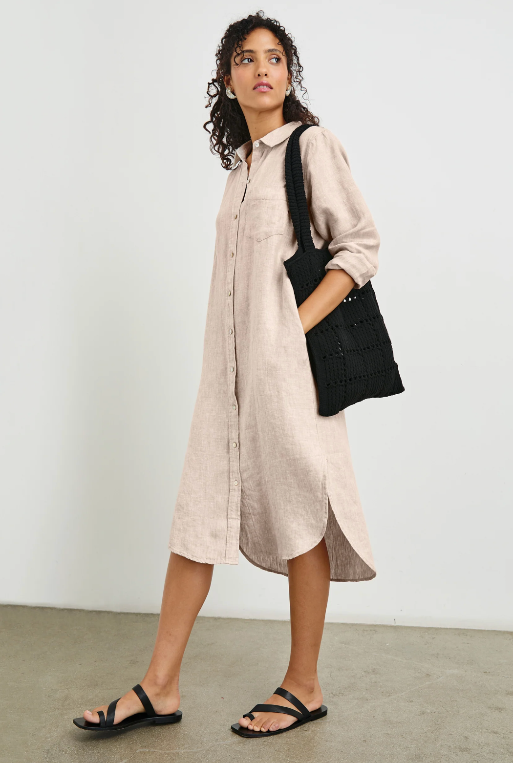 Val Shirt Dress-Clothing-Rails-Heathered Flax-XS-Mercantile Portland