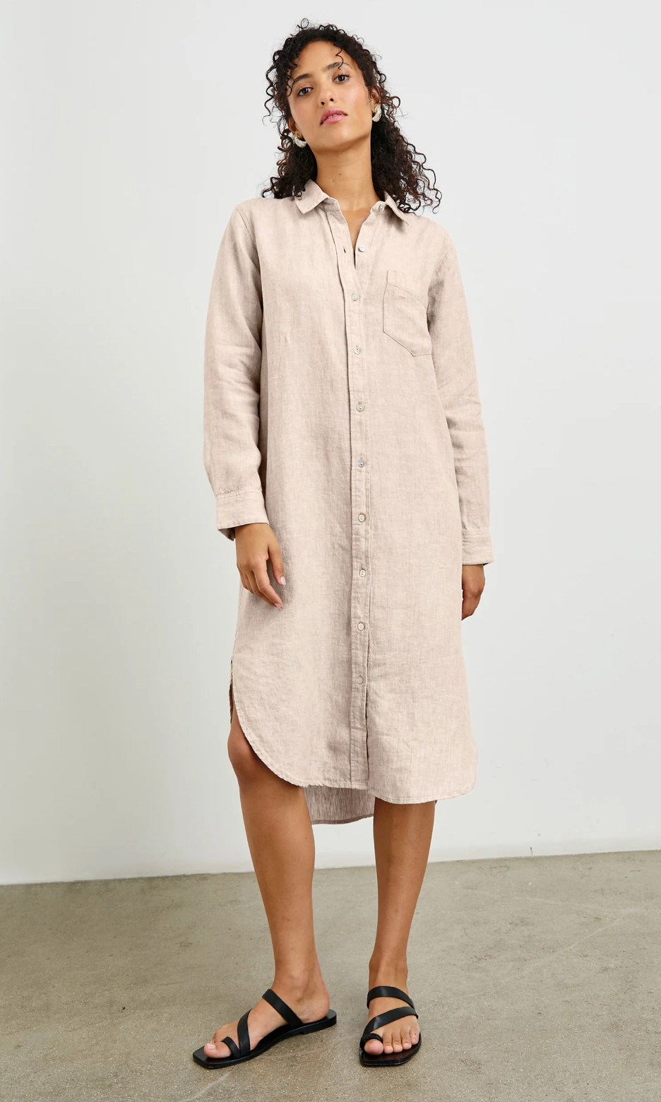 Val Shirt Dress-Clothing-Rails-Heathered Flax-XS-Mercantile Portland