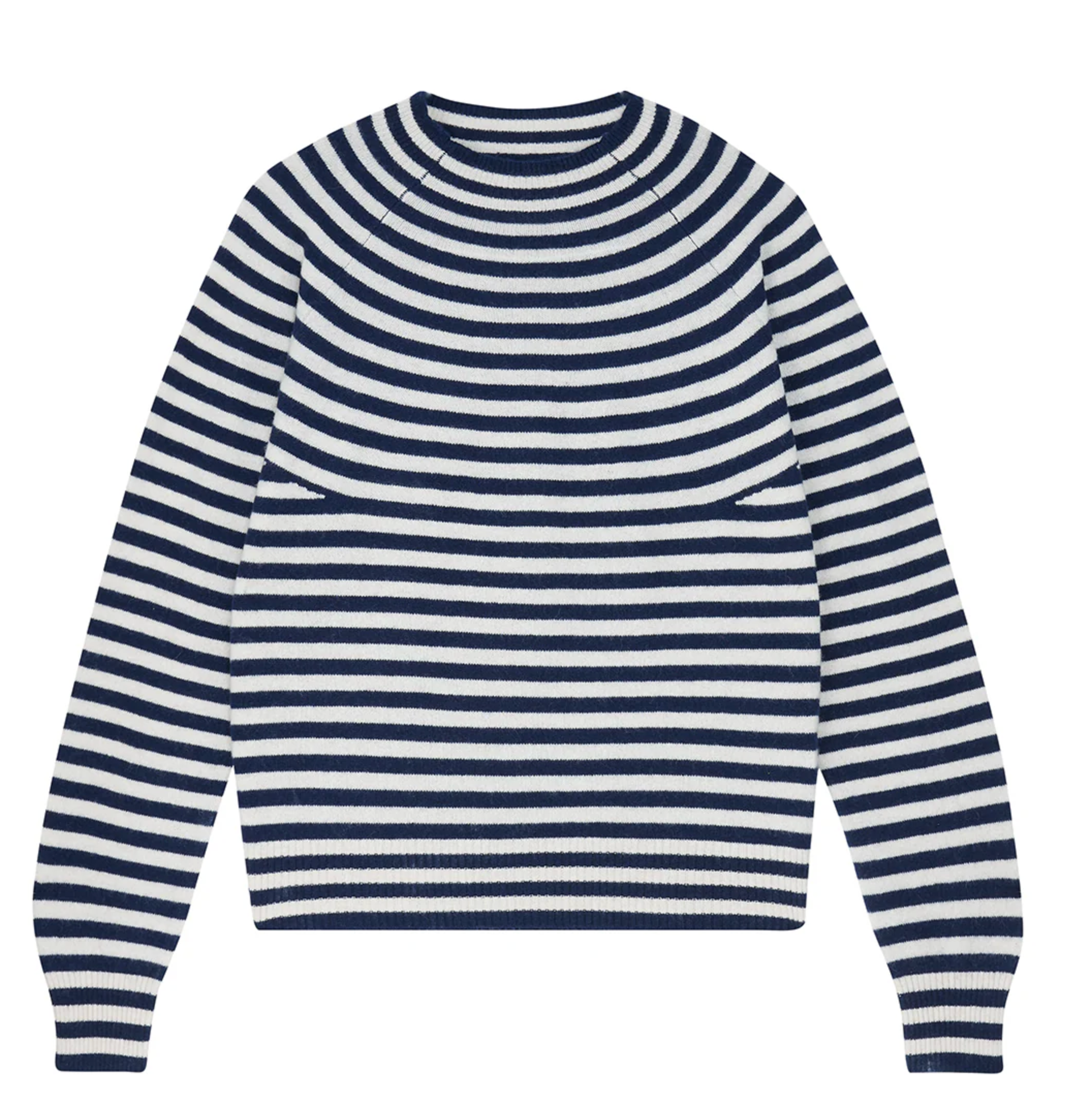 Vary Stripe Crew-Clothing-Jumper 1234-Black / Cream-1-Mercantile Portland