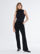 Velour Wide Leg Pant-Clothing-Majestic Filatures-Black-1-Mercantile Portland