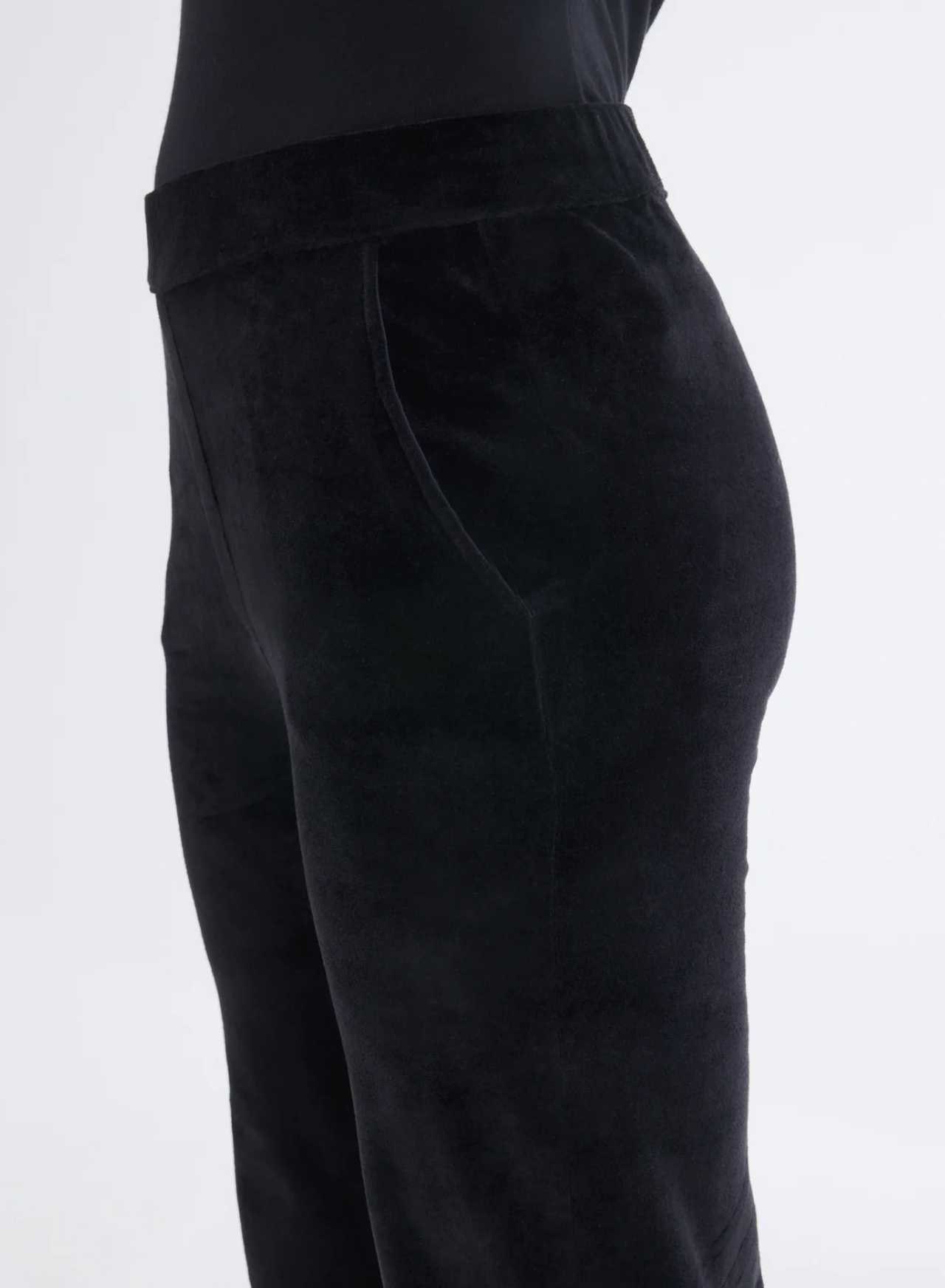 Velour Wide Leg Pant-Clothing-Majestic Filatures-Black-1-Mercantile Portland