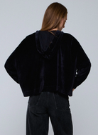 Velour Zip Front Hoodie-Jackets-Majestic Filatures-Black-1-Mercantile Portland