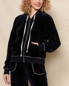 Velour Zip Hoodie-Sweaters-Sundry-XS-Deep Navy-Mercantile Portland
