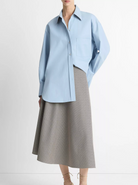 VINCE OVERSIZED SHIRT W/FAUX LEATHER-Clothing-Vince-Amalfi-XS-Mercantile Portland