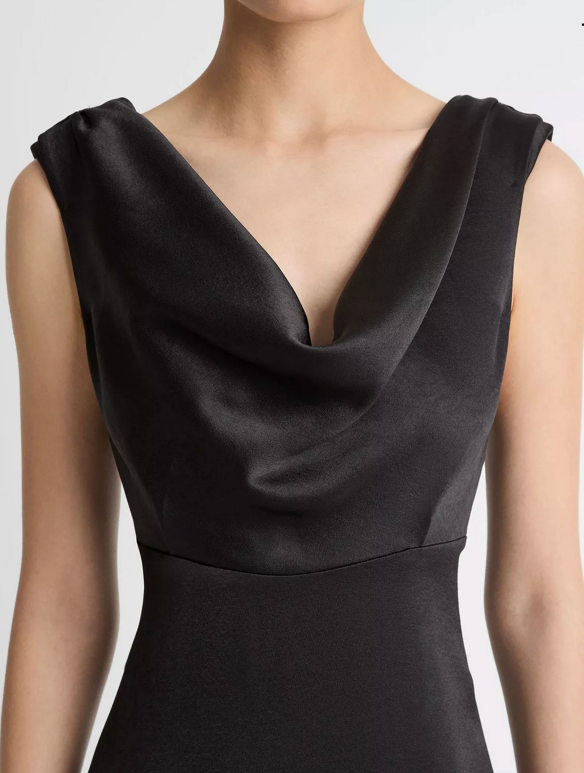 VINCE V138452015 DRAPED COWL MAXI DRESS BLK-Dresses-Vince-Black-4-Mercantile Portland