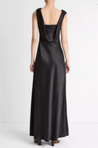 VINCE V138452015 DRAPED COWL MAXI DRESS BLK-Dresses-Vince-Black-4-Mercantile Portland