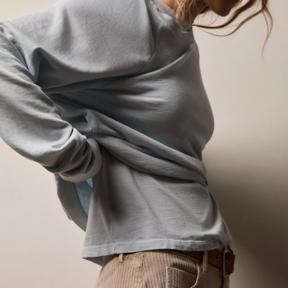 Vintage French Terry Sweatshirt in Memory Pigment-Tops-James Perse-Memory Pigment-0-Mercantile Portland