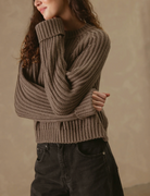 Violetta Chunky Ribbed Cotton Pullover-Clothing-27 Miles-Driftwood-XS-Mercantile Portland