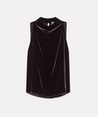 Viscose and Silk Velvet Top-Tops-Forte Forte-Fondant-0-Mercantile Portland