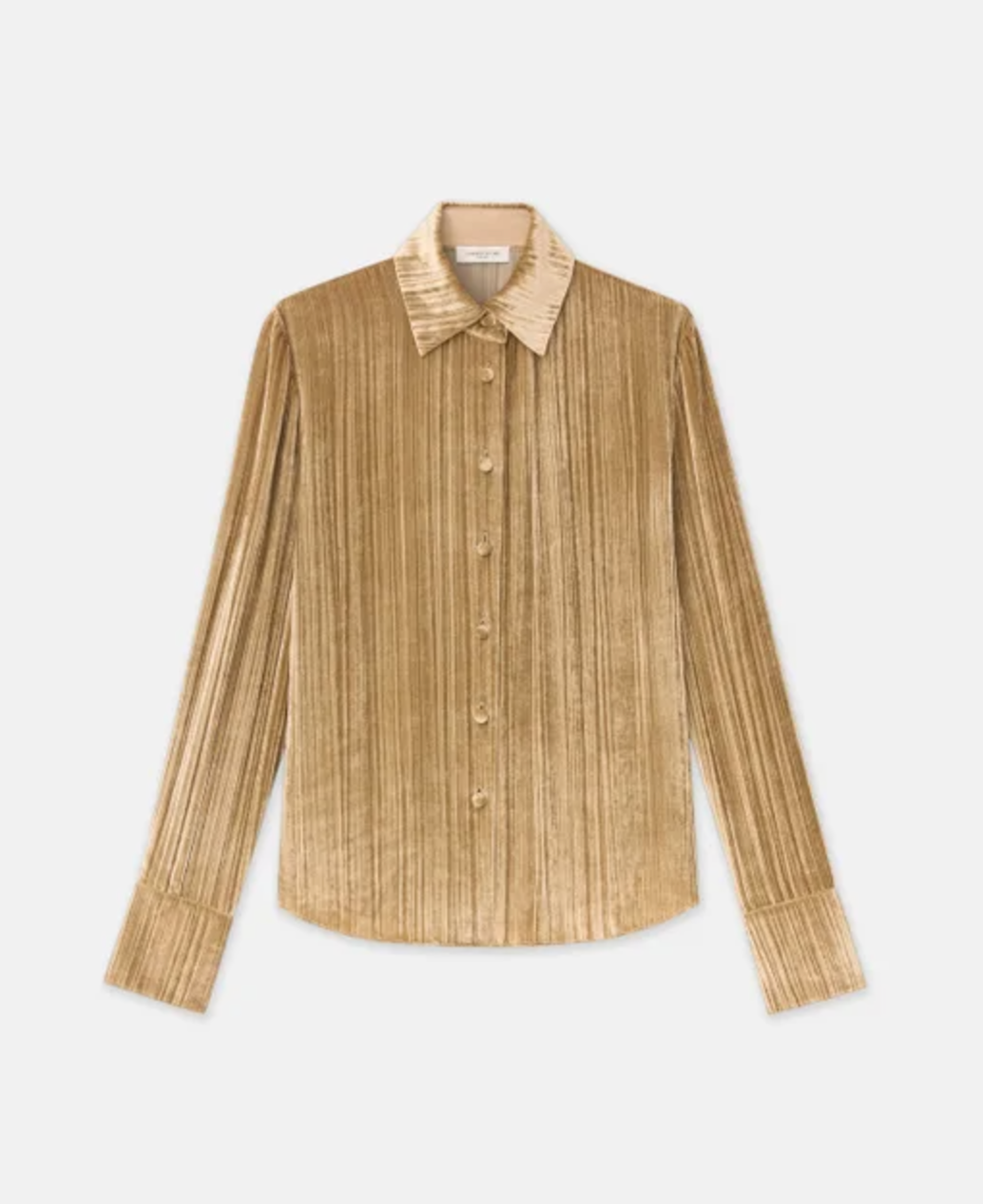 Viscose-Silk Velvet Plissé Collared Blouse-Clothing-Lafayette 148-Natural-XS-Mercantile Portland