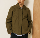 Voltaire Coat in Army Green Cotton Gabardine-Outerwear-HARTFORD-Army-1-Mercantile Portland