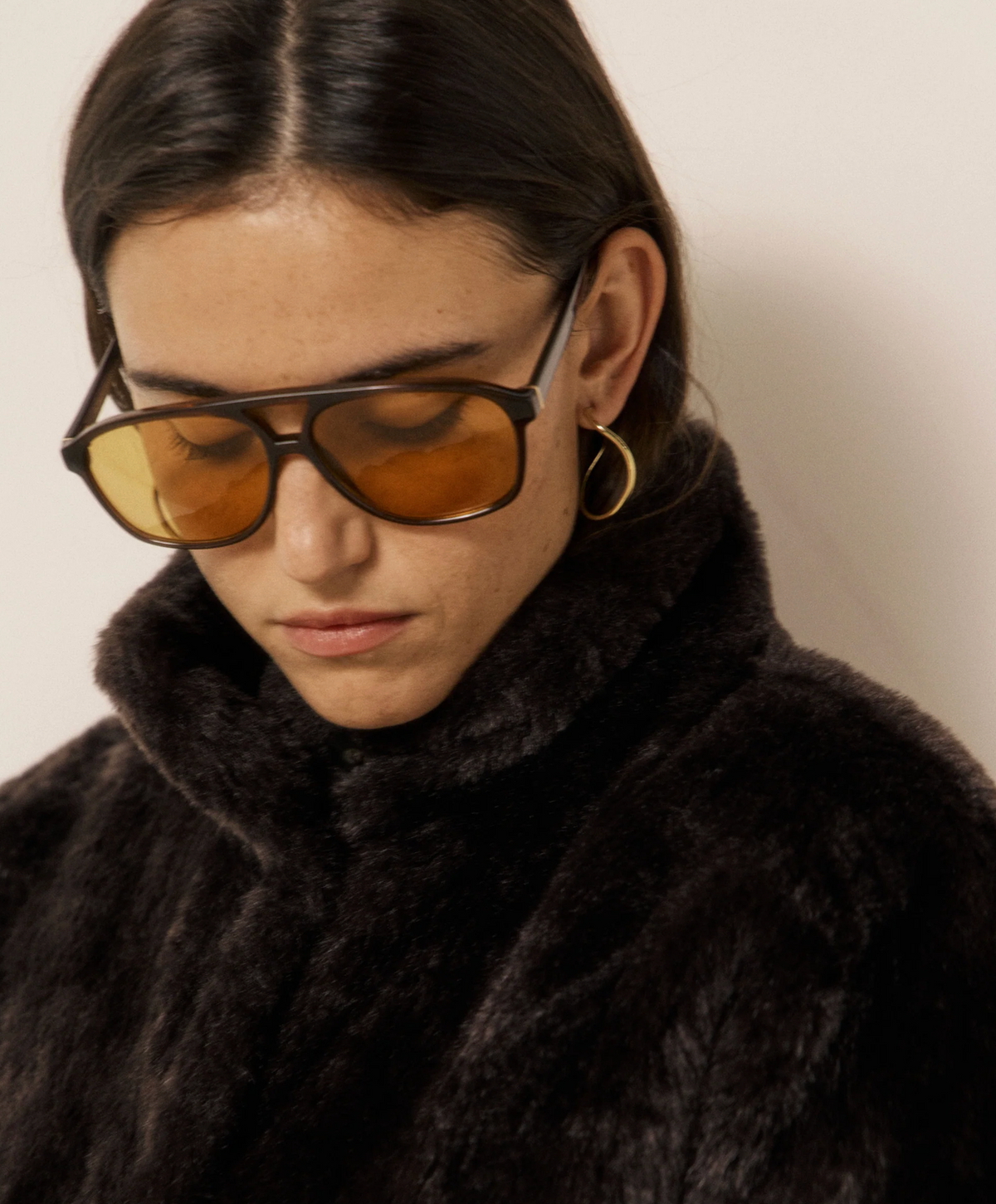 Vosmo Jacket in Chocolate Faux Fur-Outerwear-HARTFORD-Chocolate-1-Mercantile Portland