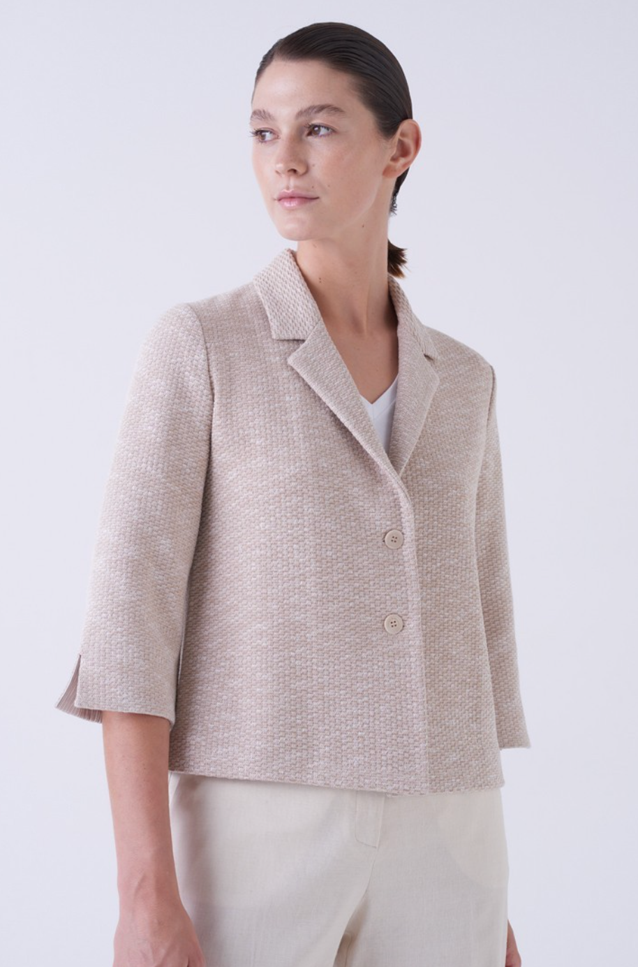 Vulcano Cotton Jacket-Clothing-Amina Rubinacci-42-Beige-Mercantile Portland