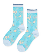 Wanda Sheer Crew Sock in Blue-Accessories-Hansel from Basel-Blue-OS-Mercantile Portland
