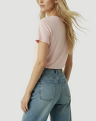 Washable Cashmere Crew T-shirt in Blossom-T-Shirts-Majestic Filatures-BLOSSOM-1-Mercantile Portland