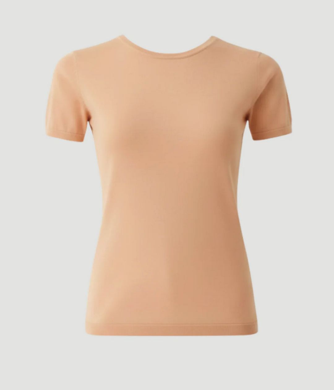 Washable Cashmere Crew T-shirt in Papaya-T-Shirts-Majestic Filatures-PAPAYA-1-Mercantile Portland