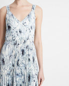 Washed Lily Pleated V-Neck Dress-Dresses-Vince-Pale Azure-XXS-Mercantile Portland
