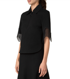 Wave Lace Shirt-Clothing-Akris Punto-Black-2-Mercantile Portland