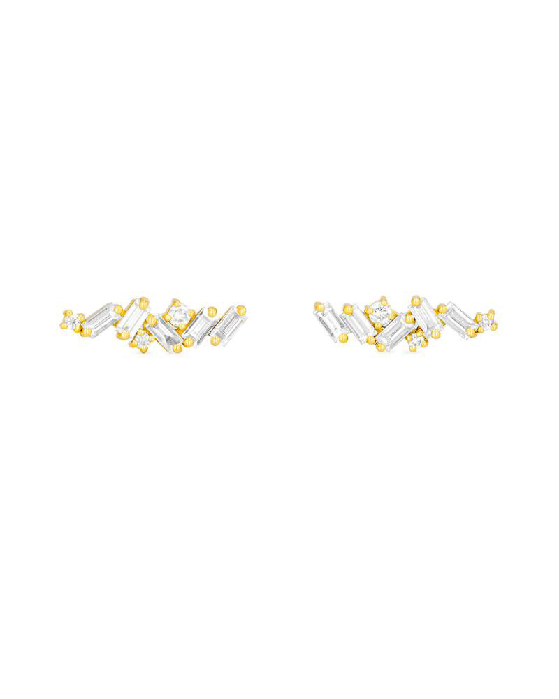 White Diamond Bar Earring-Suzanne Kalan-Mercantile Portland