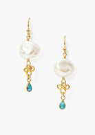 White Pearl and Turquoise Earrings-Accessories-Chan Luu-White Pearl-OS-Mercantile Portland