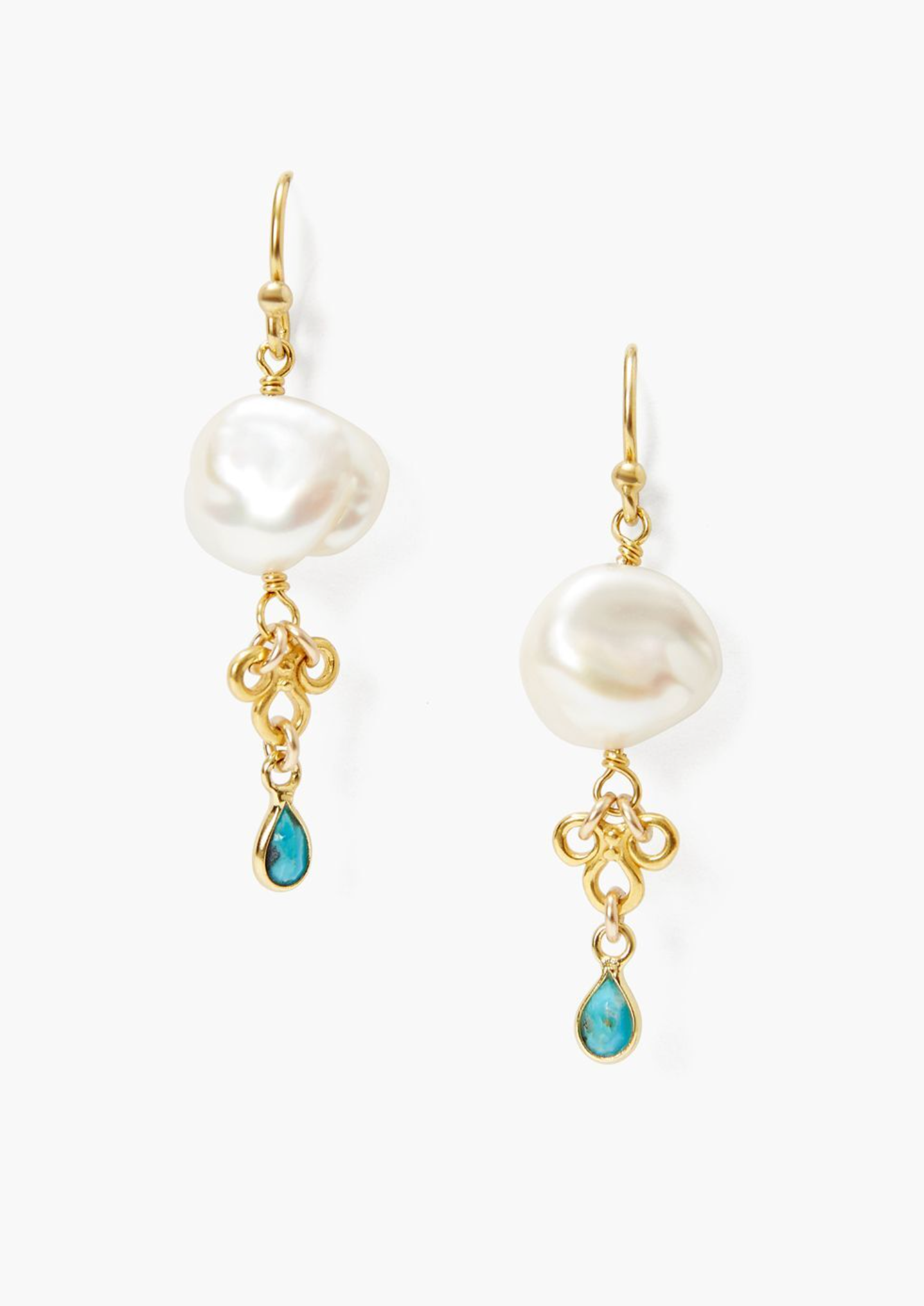 White Pearl and Turquoise Earrings-Accessories-Chan Luu-White Pearl-OS-Mercantile Portland