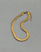 Wide Herringbone Gold Necklace-Jewlery-Paula Rosen-Mercantile Portland