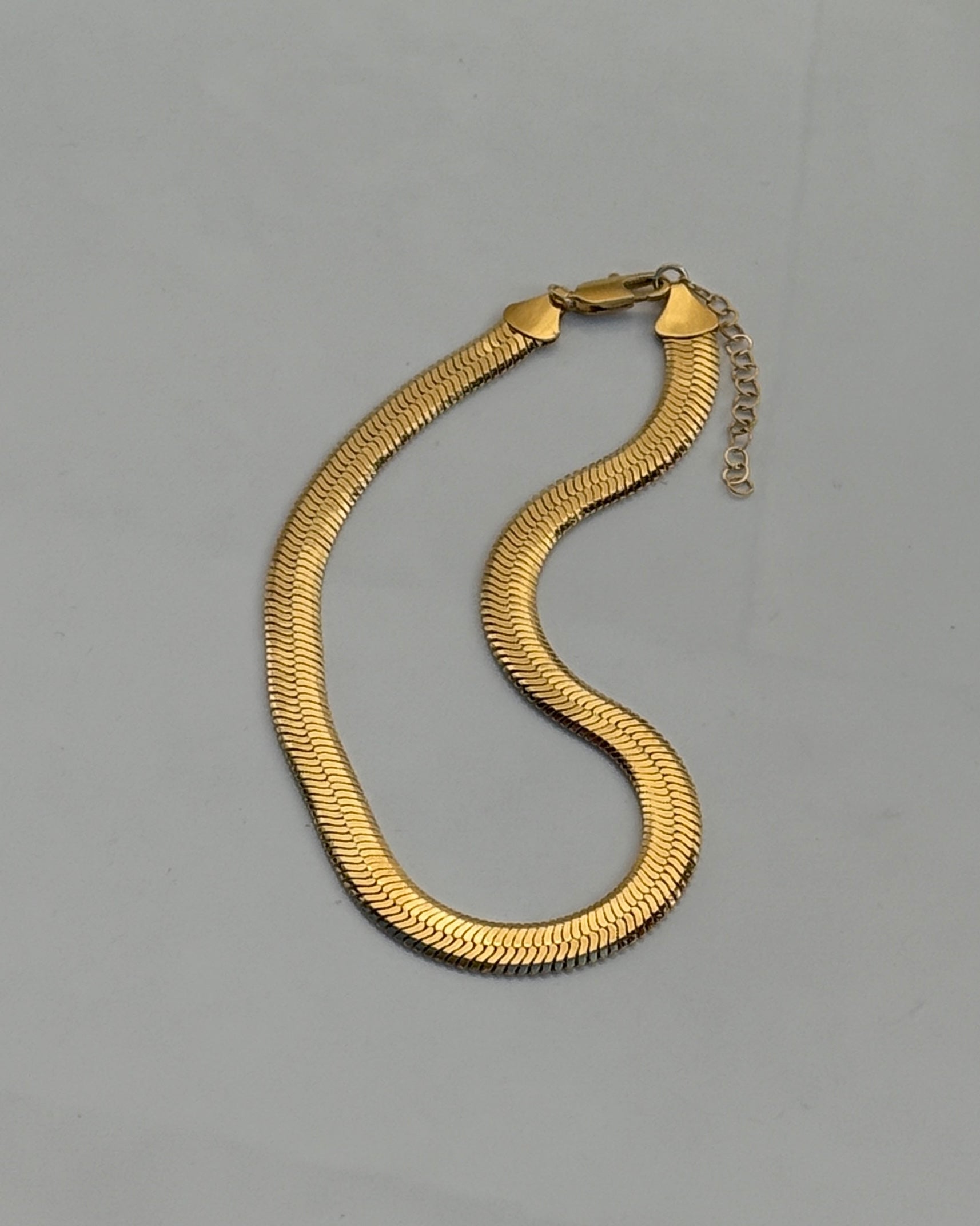 Wide Herringbone Gold Necklace-Jewlery-Paula Rosen-Mercantile Portland