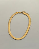 Wide Herringbone Gold Necklace-Jewlery-Paula Rosen-Mercantile Portland